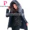 Winter Women Medium Length Embroidered Slim Fit Coat With Silver Fox Hat Overcoat
