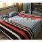 3 Pcs 100% Polyester Stripe And Grid Print Flannel/coral Fleece Blanket/throw