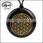 2016 Fashional Pendant Engraved Gold Flower of Life Stone Pendant Necklace