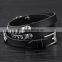 2016 New Cool Jewelry Three Wraps Black Genuine Chain Link Leather Bracelet for Men