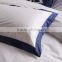 Luxury white and dark blue patchwork bedding set hotel use