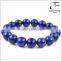 Natural Faceted Round Gemstones Grade A Lapis Lazuli Beads Stretch Elastic Bracelet