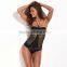 Chic & Sultry - RELLECIGA Half Cut-Out Black One-Piece with Push-Up Molded Foam Cup