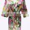 Fancy Personalized Short Wedding Party Sexy Floral Fashion Satin Robe