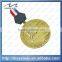 souvenir cusom epoxy doming crown gold ribbon medallion