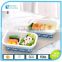 Ceramic food container,2 Compartments lunch food storage container,rectangle ceramic bento box
