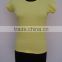 Plain dye hojari fabric round neck t-shirts & womans & girls wear / Light yellow color t-shirts