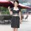 Women New Models Of Fashion Short Sleeve Tartan Dress