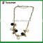 Golden metal double-layer chain necklace with plain bling round metal pieces