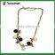 Golden metal chain necklace with faux pearls and alloy triangles