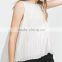2016 latest design OEM service solid color ladies' pleated tops