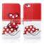 Fashion cute clip colorful printing bowtie leather case for iphone 6/6s in China