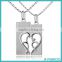 2016 New Open Your Heart" White Gold Plated Over Sterling Silver Matching Pendant Necklace For Couples