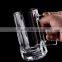 Large beer mug/ glass shooting tumbler/ clear glass cup with handle