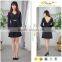 Spring wear short medium length beaded hot selling cheap one piece black dress from guangdong