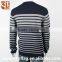 Mens V Neck Long Sleeve Pullover Stripes 100%cotton Fashion Knitted Sweater Made in China