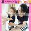 New Arrive Strip Short Summer Mother Daughter Dress Factory Selling Cheaper Hot Family Clothes Set