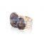 Hot sale natural gemstone agate druzy stone gold ring