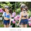 Manufacturer direct stereo flowers for girls baby swimming dress fission bikini bathing suit children's hot spring bathing suit