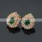 2016  elegant women's jewelry water drop green cubic zircon 18k yellow gold plated