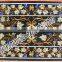 Center Rectangle Marble Table Top, Semi Precious Stone Inlaid Table Top