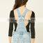 2016 Fashion Washed Ripped design denim overalls, overalls jeans Custom