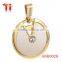 Luxury best friend forever zircon pendant for girls, genuine stingray leather pendant 18k gold plated necklace jewelry