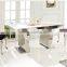 TH362 Hot Sale White Marble Top 6 Seater Dining Table