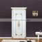 painted white color swing interior doors with decorative paintings