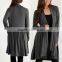 Bulk Wholesale Ladies Women Fashion Long Sleeve Pocket Stone Charcoal Open Cardigan Open Front Cardigan Sweaters High Quanlity