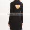 Guangzhou Wholesale Clothing OEM Black Cutout Back Ribbed Knit Swing Dress