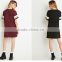 Maxnegio formal black color jersey fabric loose shirt dress straight casual dress