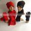 grey polar fleece scarf hat glove set