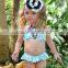 Newest Girl Swimsuit With Turquoise And Black Floral Bikini Girl Beachwear Girls Clothing G-NP-TR905-321