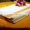 plain white with yellow strip kitchen tea towel