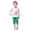 Green Mermaid Short Sleeve Top with short Pants Kids Outfit