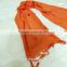 Hand woven cotton scarf with hand embroidery