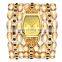 2017 New Arrival Fashion Gold 3 Rolls Chains Women Bracelet Watch Fancy Landies Watches