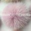 Custom solid color fox fur pom pom bobble for hat/shoes fashion