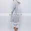 Exaggerated side vents and contrast ribbed trim kangaroo pocket maxi hoodie