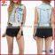 No shoulder denim vest latest gown designs