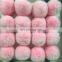 Fashion Charm Genuine Rex Rabbit Fur pom pom for keychain/ handbag pendant - Red Frosted