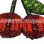 Handmade Beaded Sequin Red Cherry Patches for Clothes