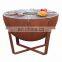 Portable Wood Burning Fire Pits Iron BBQ Backyard Patio Garden Round Fire Pit with Cooking Grill