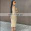 New Street Look Women Elegant Knitted Hollow Bodycon Backless Skinny Slim Dress