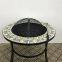 Upgraded] FEMOR Large 3 in 1 Fire Pit with BBQ Grill Shelf,Outdoor Metal Brazier Square Table Firepit Garden Patio Heater/BBQ/Ice Pit with Waterproof Cover (Fire Pit & Grill)