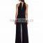 Fashion Sleeveless Women Jumpsuit Blouson Top with Attached Wide Leg Split Pant