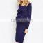 Organic soft comfortable long sleeve twisted front elegant organic maternity modern dress