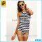 Pretty Quality Casual Halter -neck Lady Backless Print One-Piece Swimwear