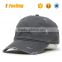 Plain Washed Cotton Twill Distressed with Heavy Stitching Baseball Cap